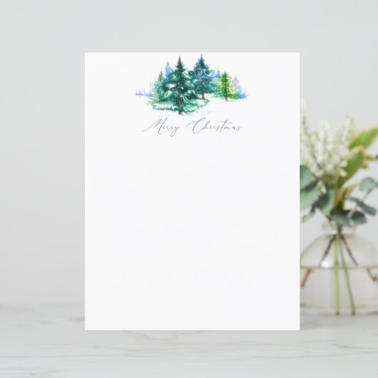 水彩樹木クリスマスステーショナリー (スタンド正面)
