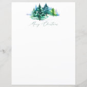 水彩樹木クリスマスステーショナリー (正面)