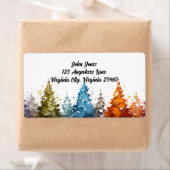 水彩樹木差出人住所ラベル ラベル (インサイチュ)