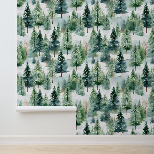 水彩樹木林パイン雪 壁紙 (アプリケーション)