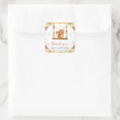 水彩樹木林リスの赤ちゃんシャワー スクエアシール (バッグ)