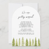 水彩樹木結婚式招待状 招待状 (正面)