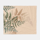 水彩樹木4 フリースブランケット (正面(横))