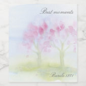 水彩樹木 ワインラベル (シングルラベル)