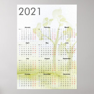 水彩樹木 2021 ポスター