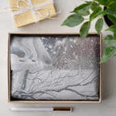 水彩樹林冬の鹿 薄葉紙 (ギフト)