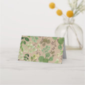 水彩樹林動物の緑の森 プレイスカード (裏面)