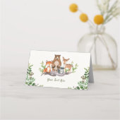 水彩樹林動物の緑の森 プレイスカード (正面)