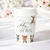 水彩樹林動物モダン 紙コップ