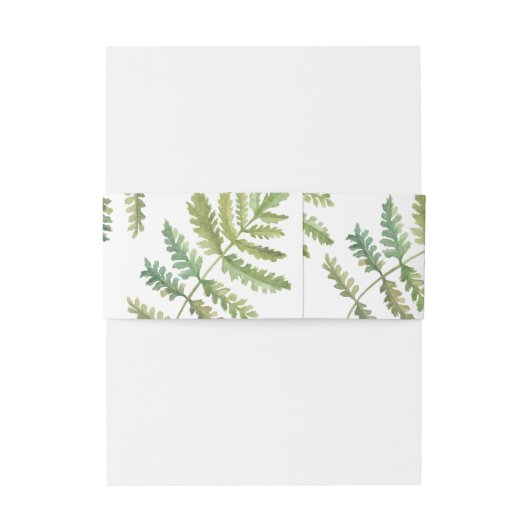 水彩樹林性のシダ結婚の葉 招待状ベリーバンド (裏面例)