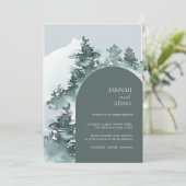 水彩樹林松結婚林 招待状 (スタンド正面)