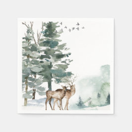 水彩樹林林 スタンダードカクテルナプキン