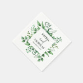 水彩樹林植物樹結婚林 スタンダードカクテルナプキン (角)