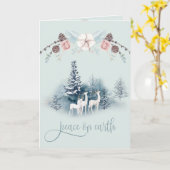 水彩樹林鹿 カード (黄色い花)