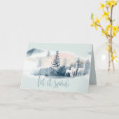 水彩樹林鹿 カード (黄色い花)