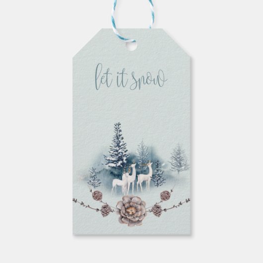 水彩樹林鹿 ギフトタグ (裏面)