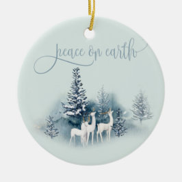 水彩樹林鹿 セラミックオーナメント