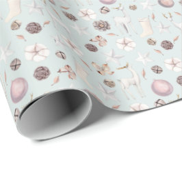 水彩樹林鹿 ラッピングペーパー