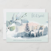水彩樹林鹿 招待状 (正面)