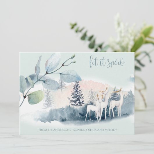 水彩樹林鹿 招待状 (スタンド正面)