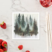 水彩樹素朴野結婚野 スタンダードカクテルナプキン (インサイチュ)