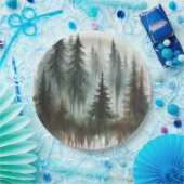 水彩樹素朴野結婚野 ペーパープレート (パーティー)