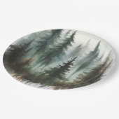 水彩樹素朴野結婚野 ペーパープレート (アングル)