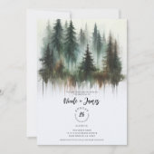 水彩樹素朴野結婚野 招待状 (正面)