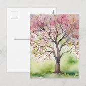 水彩樹絵を描の ポストカード (正面/裏面)