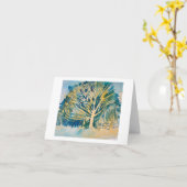 水彩樹 カード (黄色い花)