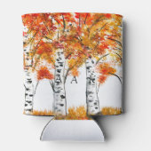 水彩樺の木ツリー秋秋結婚の 缶クーラー (裏面)