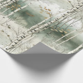 水彩樺の木木模様 ラッピングペーパー (角)