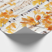 水彩樺の木木模様 ラッピングペーパー (角)