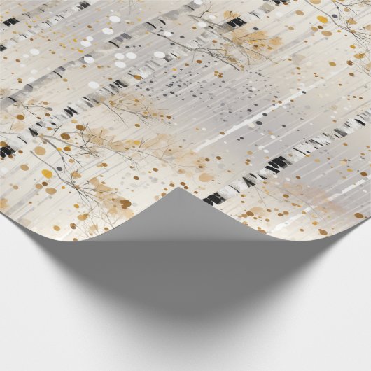 水彩樺の木木模様 ラッピングペーパー (角)