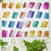 水彩正方形パターン キッチンタオル (折り畳み)