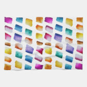 水彩正方形パターン キッチンタオル (横)