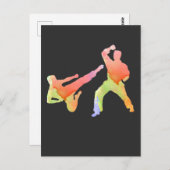 水彩武術格闘技空手アーティスト ポストカード (正面/裏面)