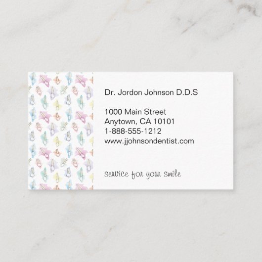 水彩歯の歯科治療 名刺 (裏面)