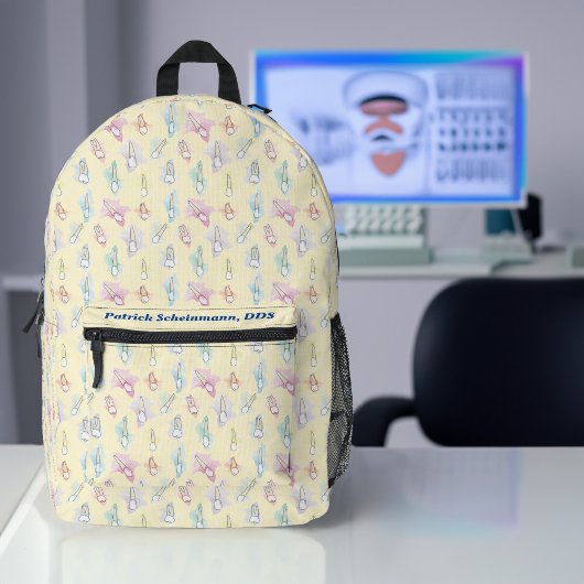 水彩歯 プリントバックパック