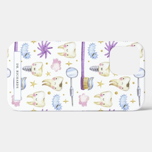 水彩歯 |歯科衛生士 Case-Mate iPhoneケース (裏面 (横))