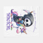 水彩死神の本の恋人 フリースブランケット (正面(横))