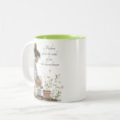 水彩母が種の母の日のマグカップを植える ツートーンマグカップ (正面左)