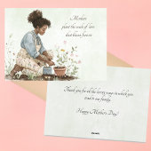 水彩母が種を植えカスタムる母の日 シーズンカード