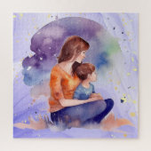 水彩母と私の母ラブアート ジグソーパズル (縦)