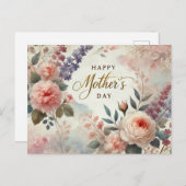 水彩母の日はがき ポストカード (正面/裏面)