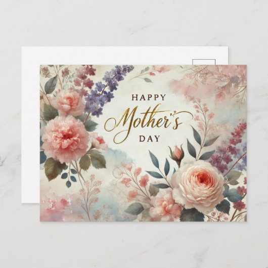 水彩母の日はがき ポストカード (正面/裏面)