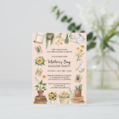 水彩母の日ひまわりガーデンパーティーInv インビテーションポストカード (スタンド正面)