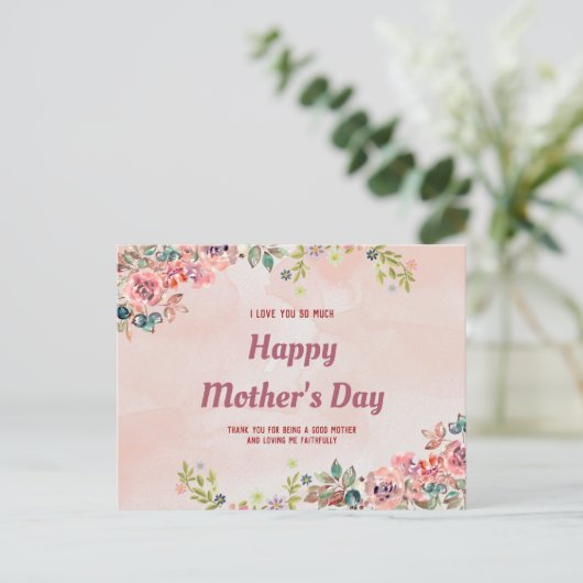 水彩母の日 ポストカード (スタンド正面)