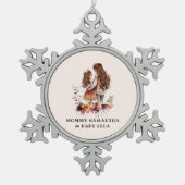 水彩母娘(1) スノーフレークピューターオーナメント (正面)