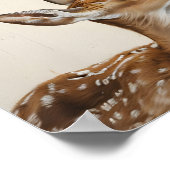 水彩母鹿と子鹿の自然アート ポスター (角)